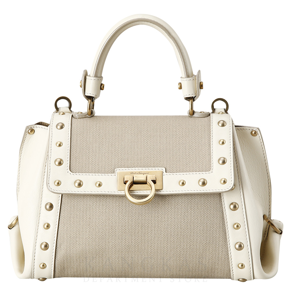 FERRAGAMO(USED)페레가모 패브릭 소피아백